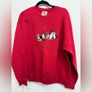 Peanut Butter and Jelly Sweatshirt with Cat Embroidery